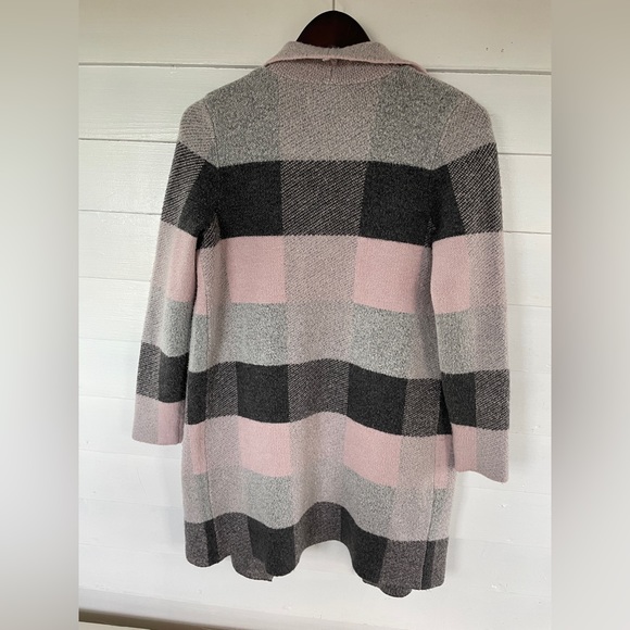 Pink/Grey Open Front LOFT Sweater - Picture 2 of 6